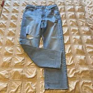 Levi Levi’s Wedgie Straight Frayed Hem Jeans